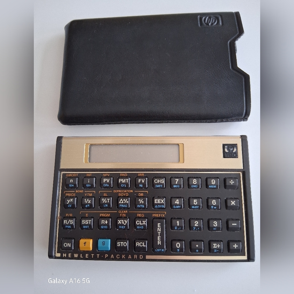 Hewlett-Packard 12 C Vintage Calculator with Case